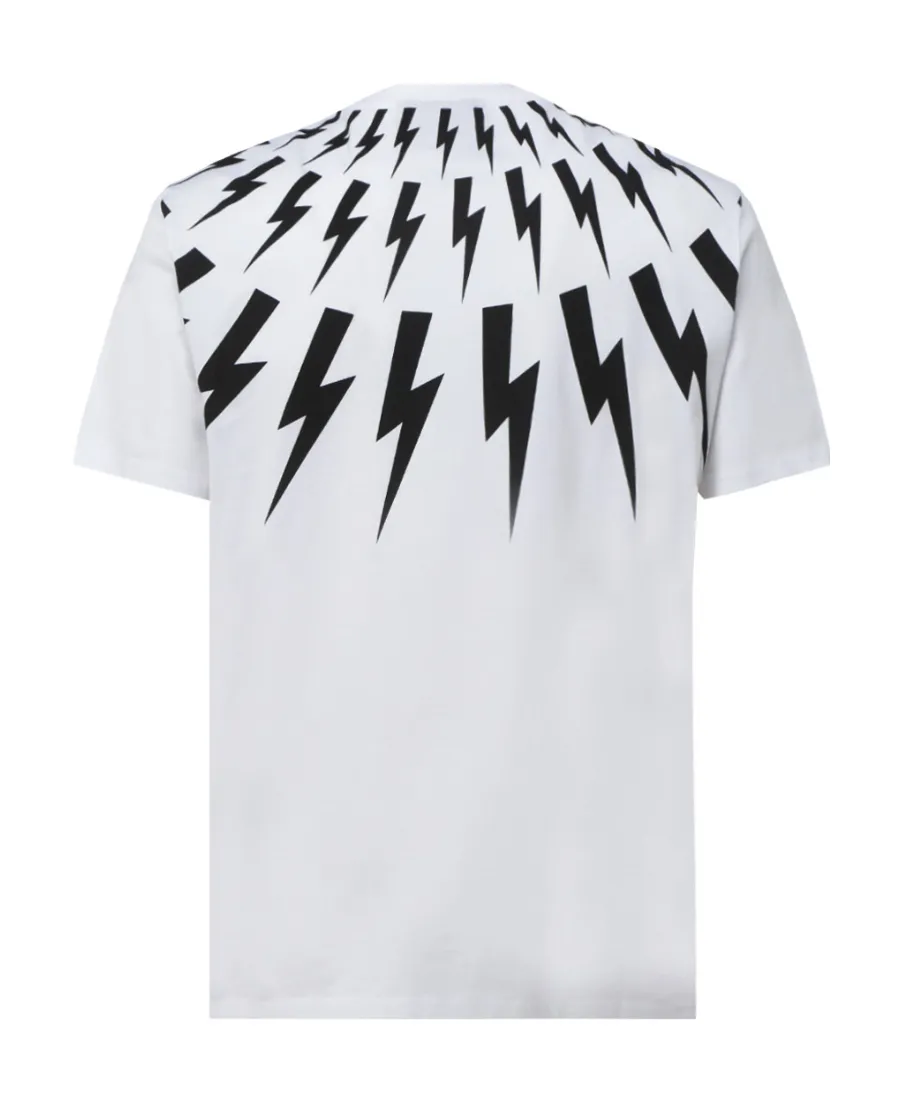 Thunderbolt Print Crewneck T-Shirt