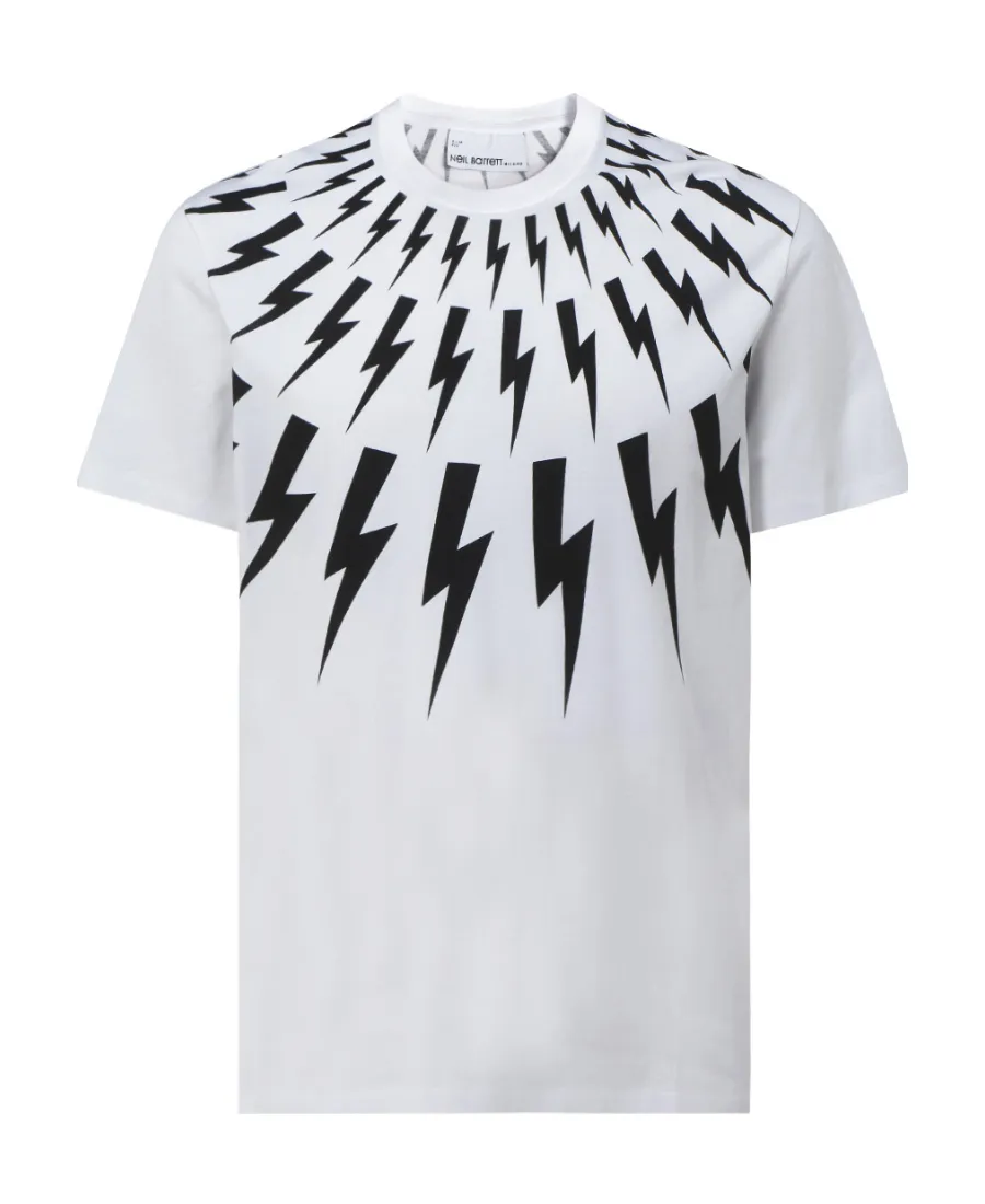 Thunderbolt Print Crewneck T-Shirt