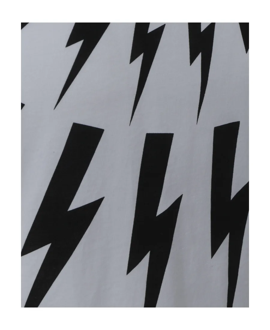 Thunderbolt Print Crewneck T-Shirt