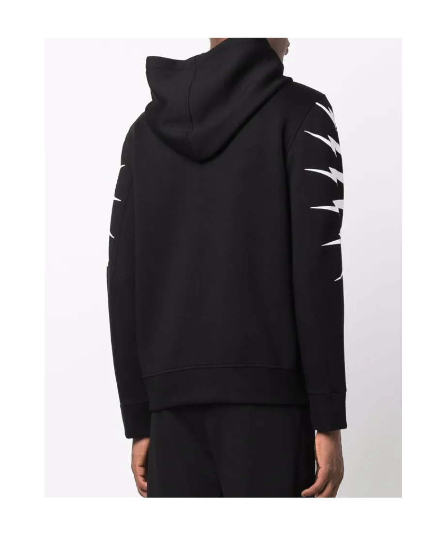 Graphic-Print Zip-Fastening Hoodie