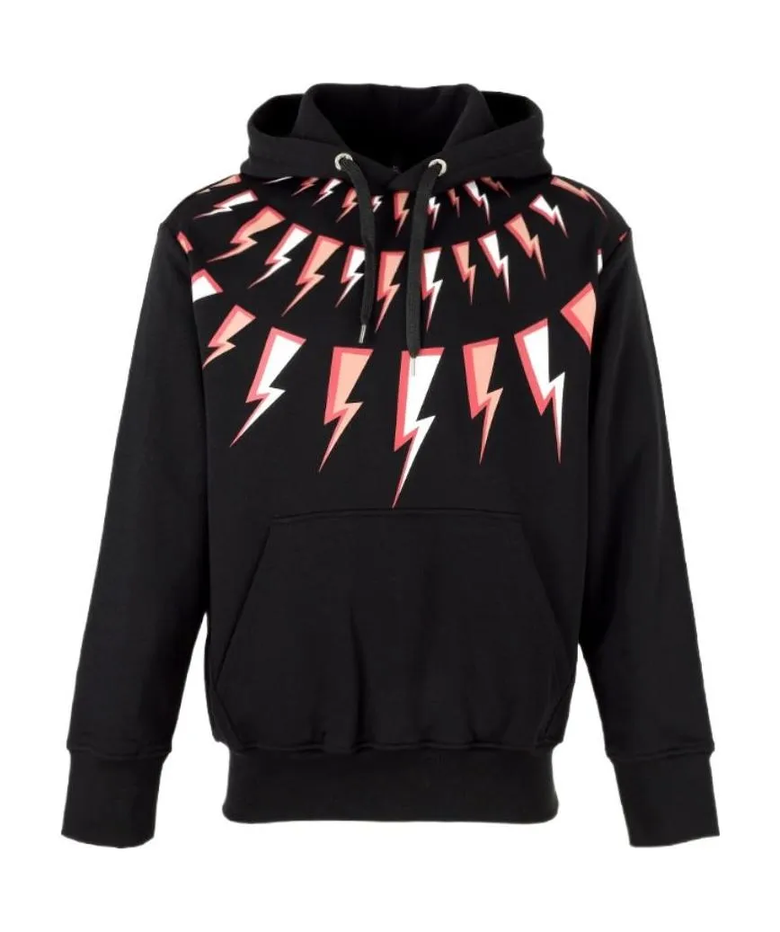 Lightning Printed Hooded Sweater