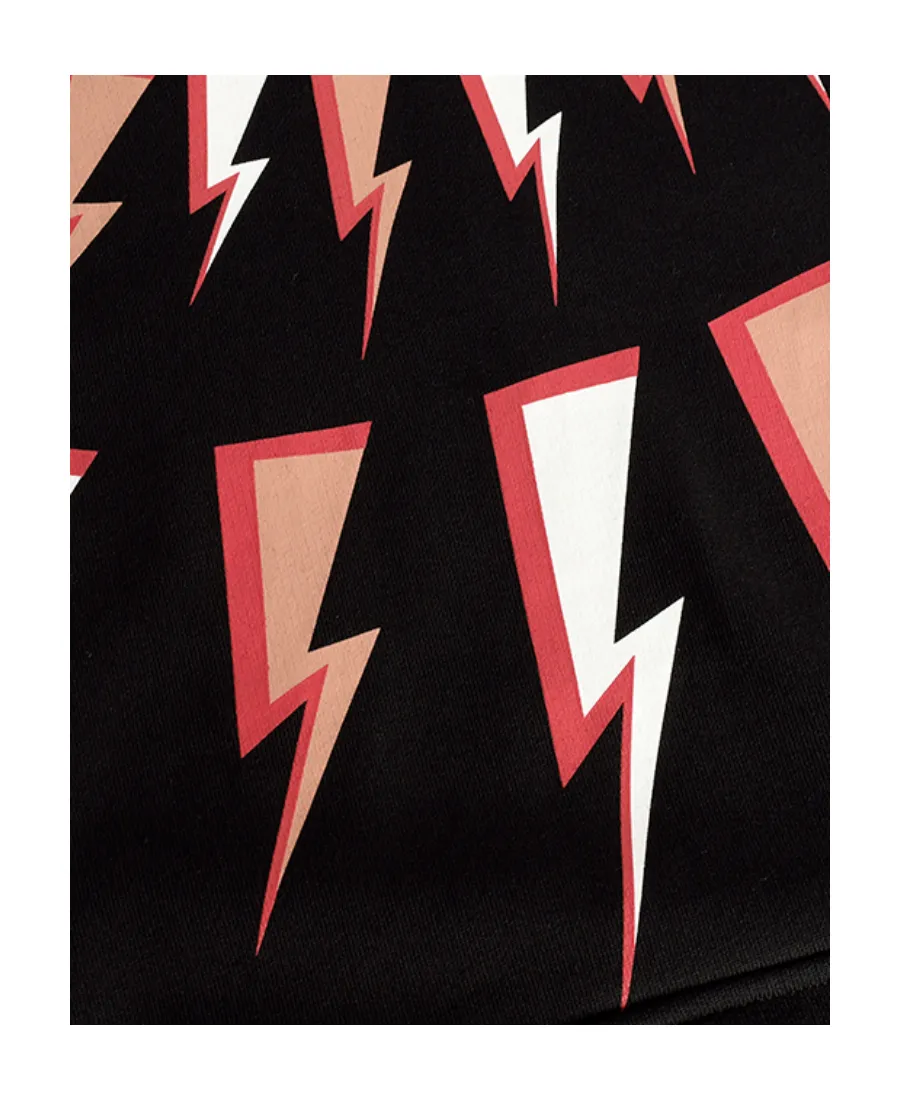 Lightning Printed Hooded Sweater