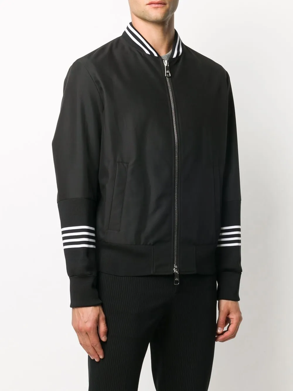 Striped Detail Casual Jacket