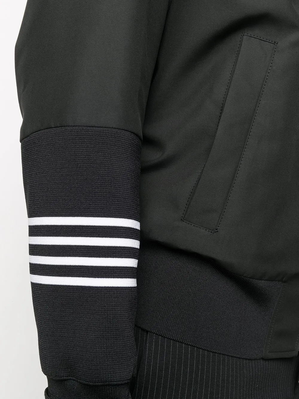 Striped Detail Casual Jacket