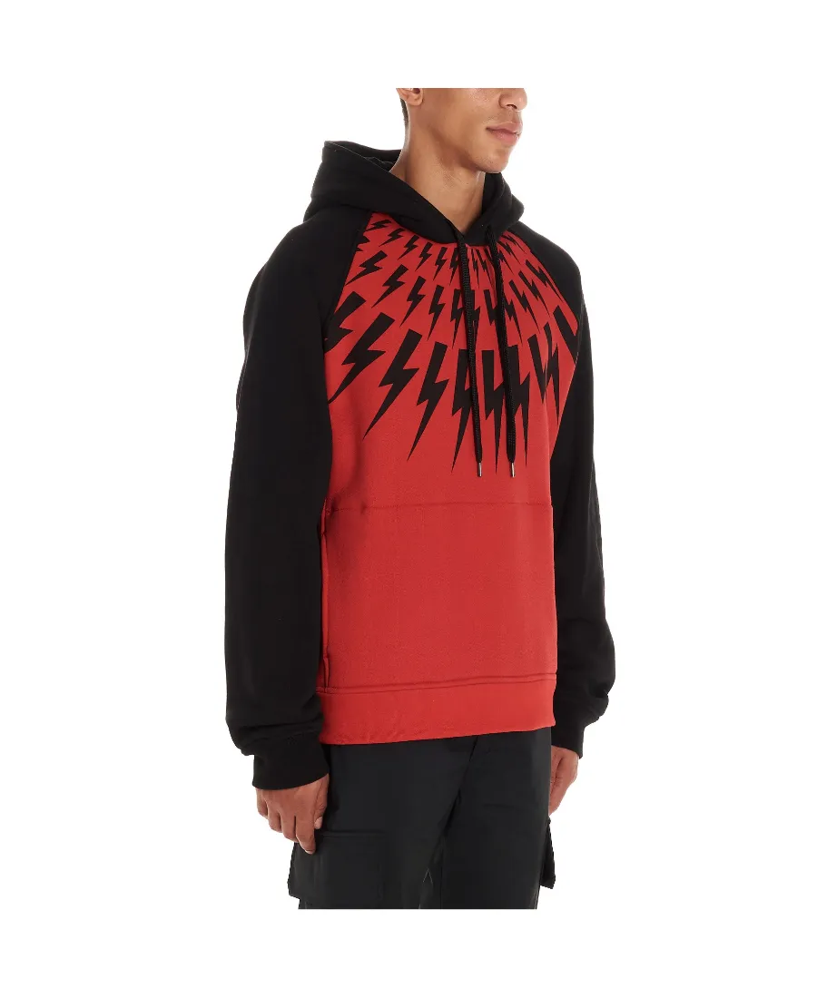 Lightning Printing Hooded Sweater