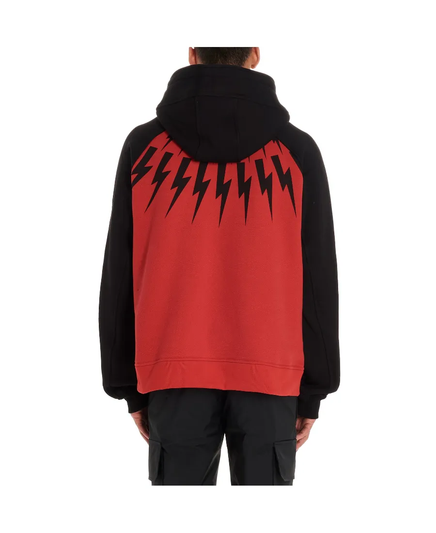 Lightning Printing Hooded Sweater