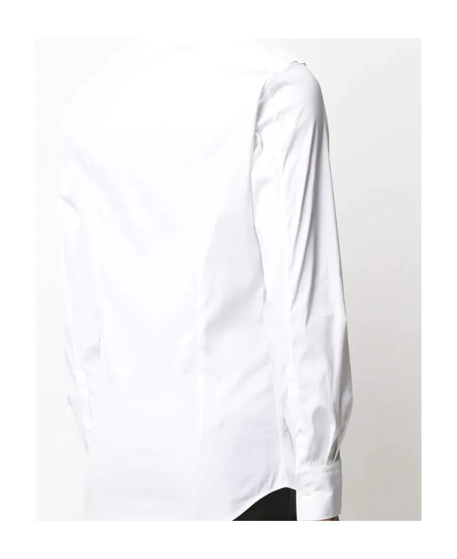 Contrast Pointed Lapel Shirt