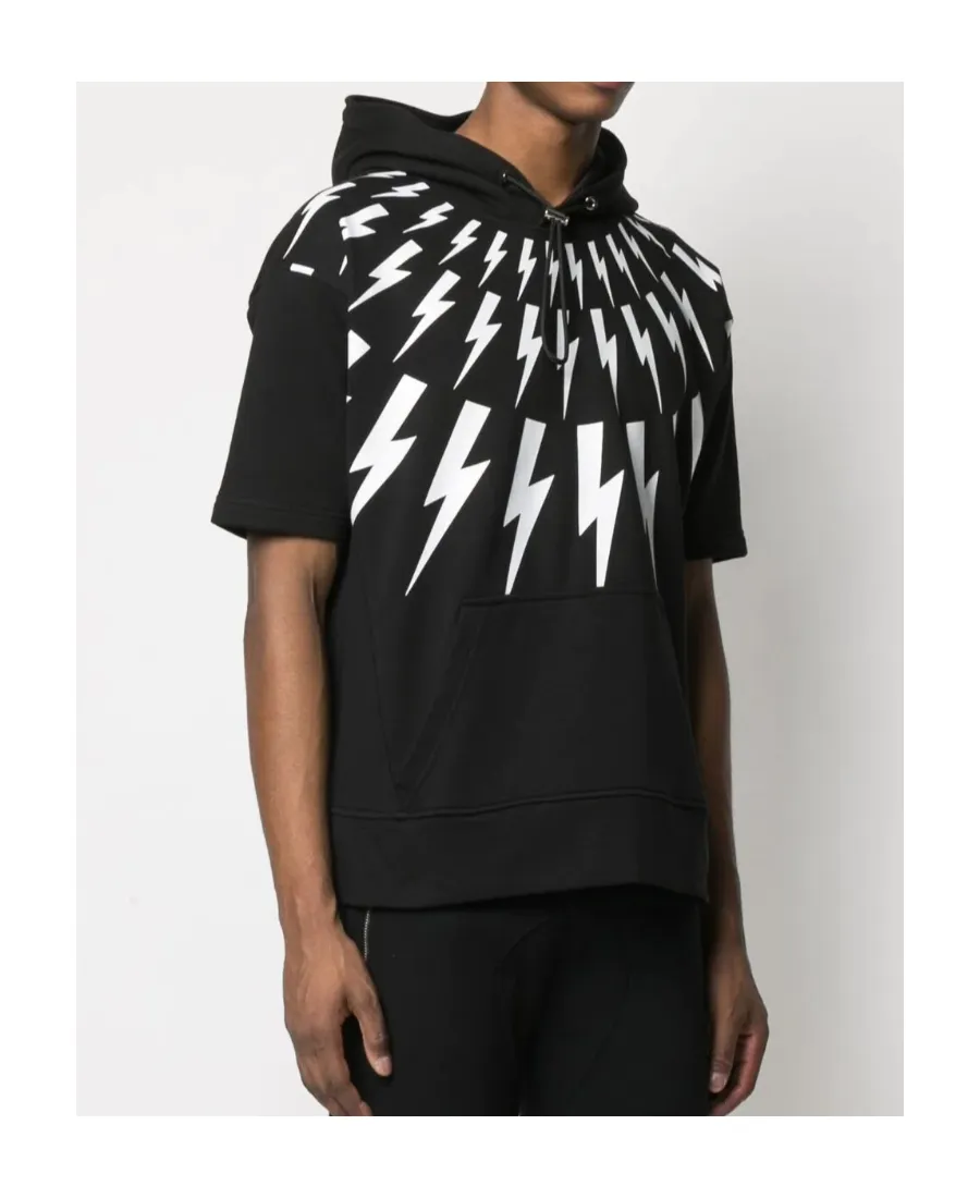 Printed Short-Sleeved Hoodie