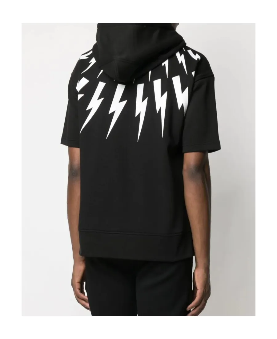 Printed Short-Sleeved Hoodie