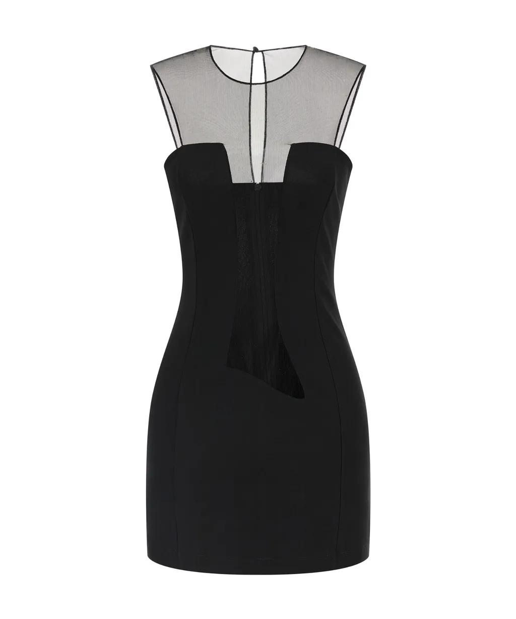 Tulle Insert Mini Dress