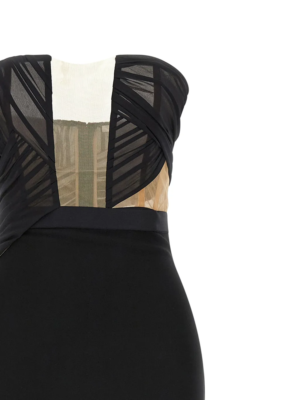 Plissé-Detail Cut-Out Maxi Dress