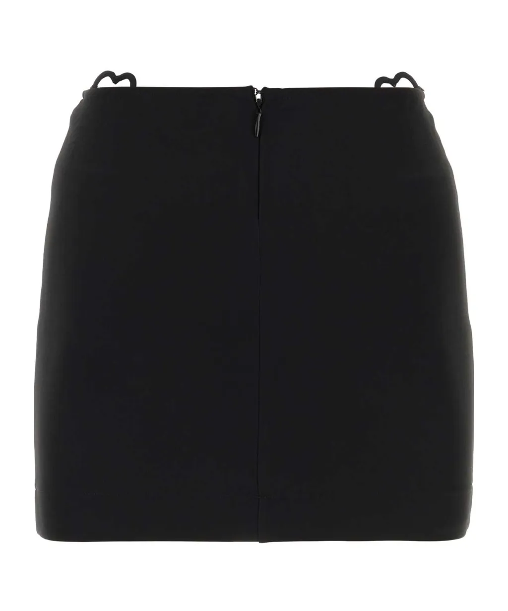 Heart Cut-Out Detailed Zipped Mini Skirt