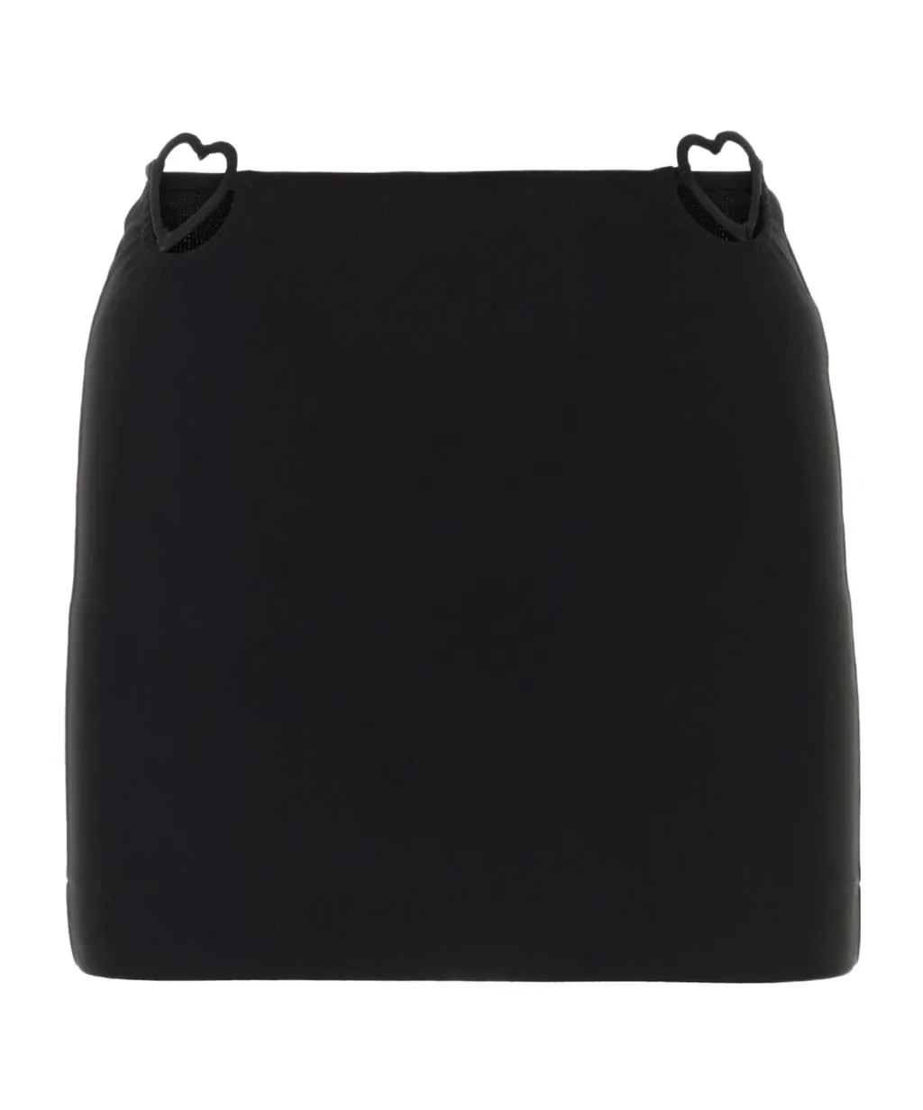 Heart Cut-Out Detailed Zipped Mini Skirt