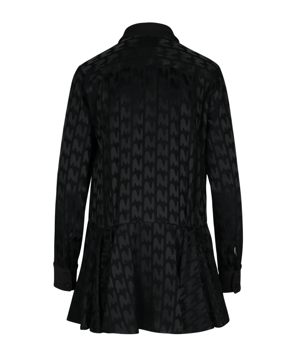 All-Over Patterned Long-Sleeved Dress