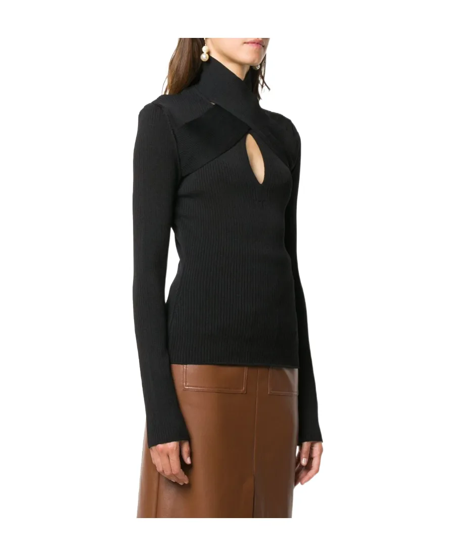 Wrap Detail Turtleneck Top