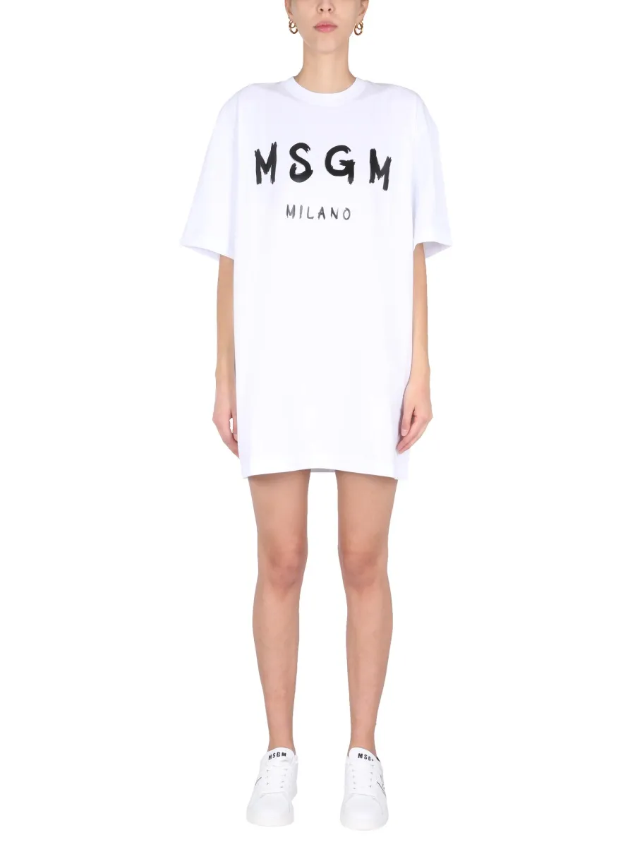 Logo Printed Crewneck T-Shirt Dress