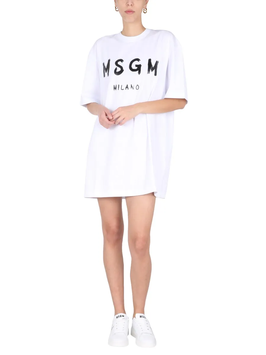 Logo Printed Crewneck T-Shirt Dress