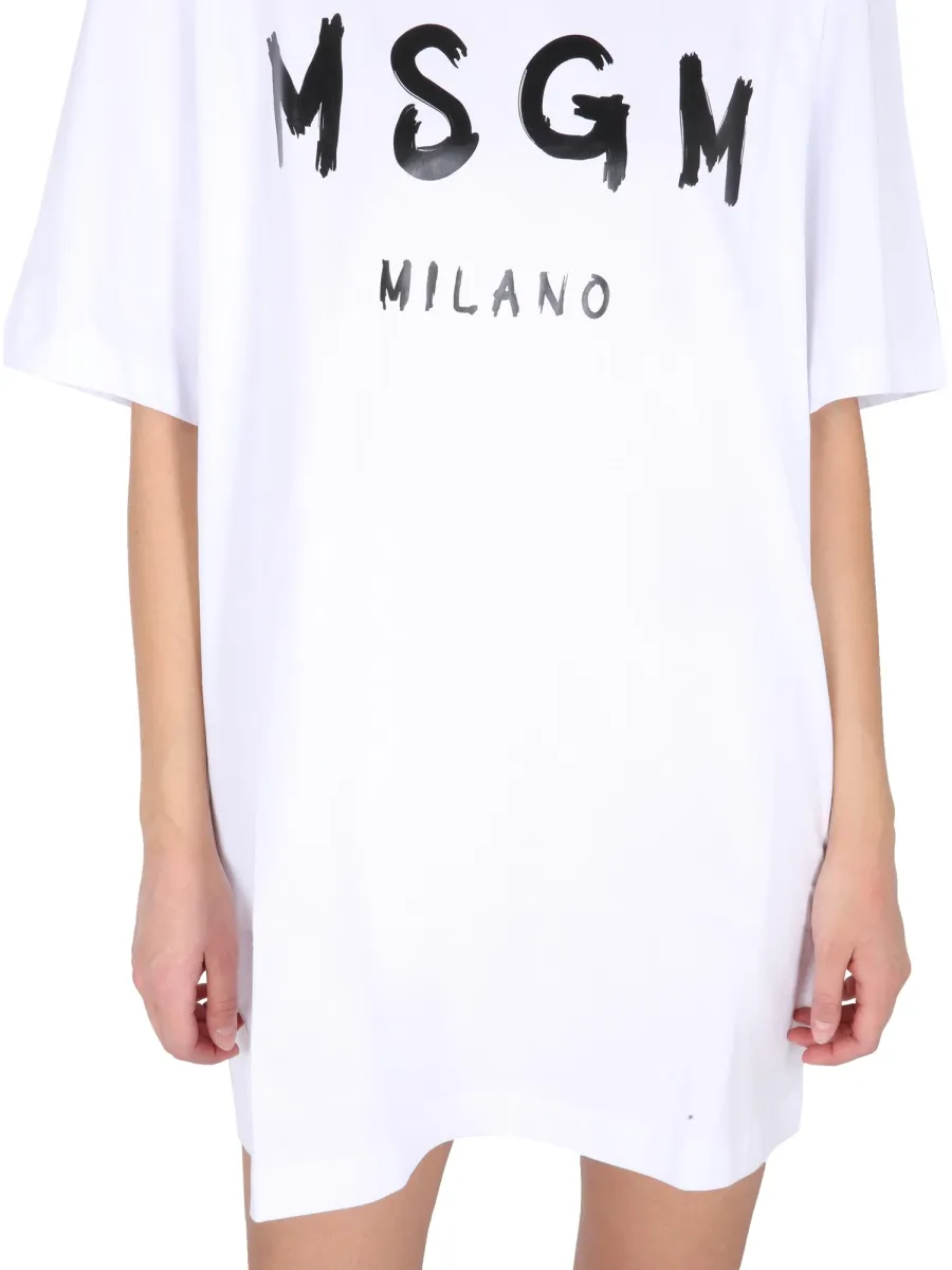 Logo Printed Crewneck T-Shirt Dress