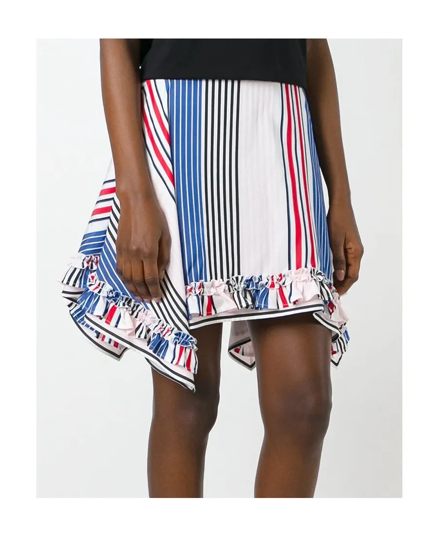 Sharp-Angled Striped Skirt