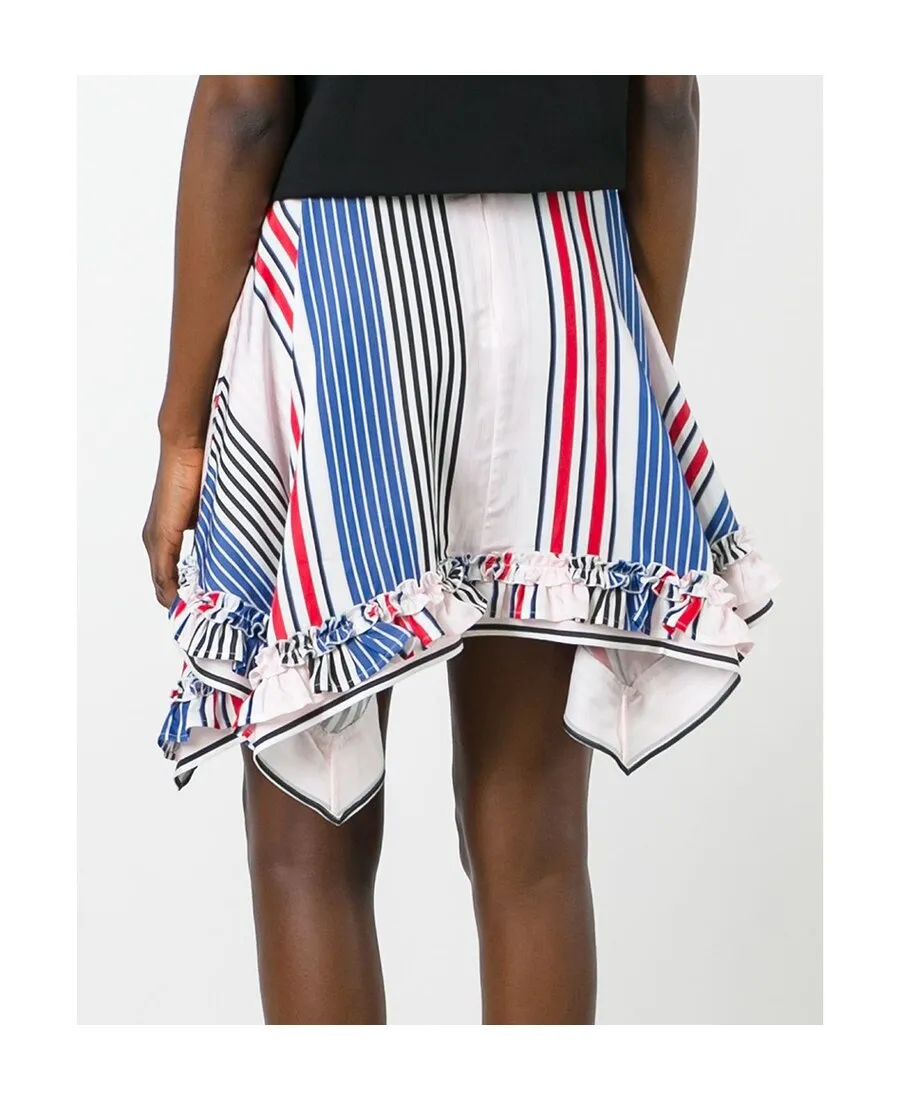 Sharp-Angled Striped Skirt