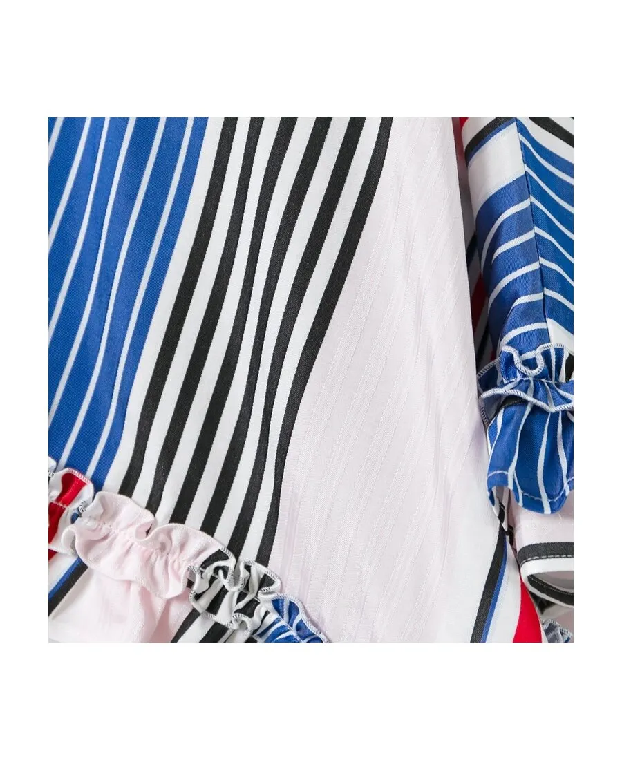 Sharp-Angled Striped Skirt