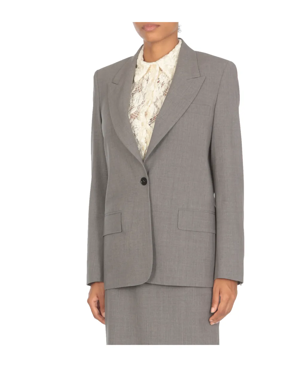 Logo-Appliqué Single-Breasted Tailored Blazer