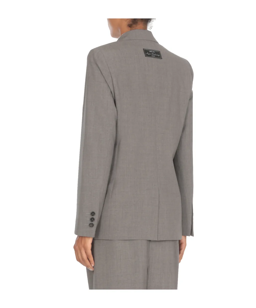 Logo-Appliqué Single-Breasted Tailored Blazer