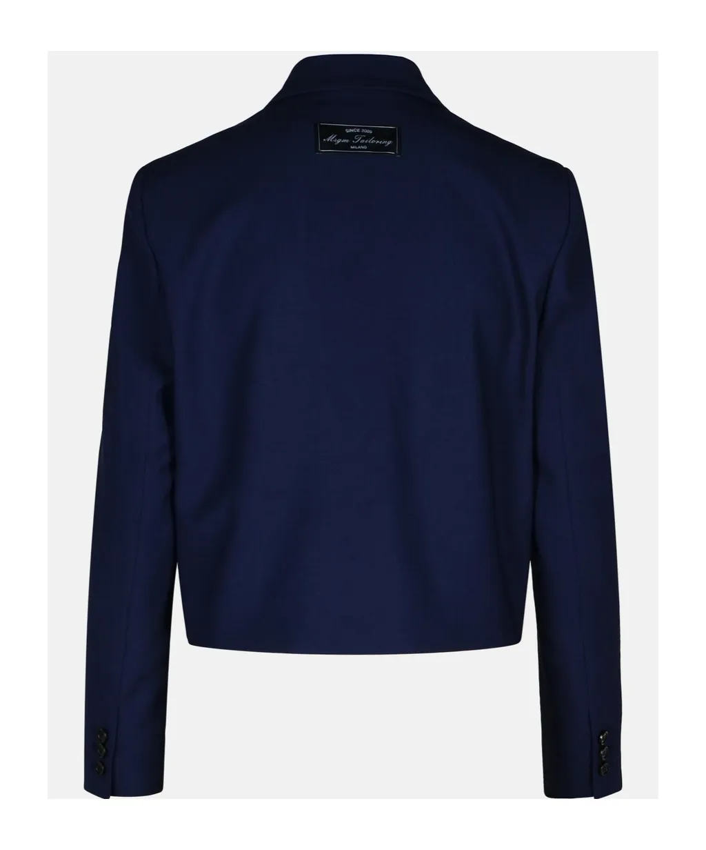 Buttoned Long-Sleeved Cropped Blazer