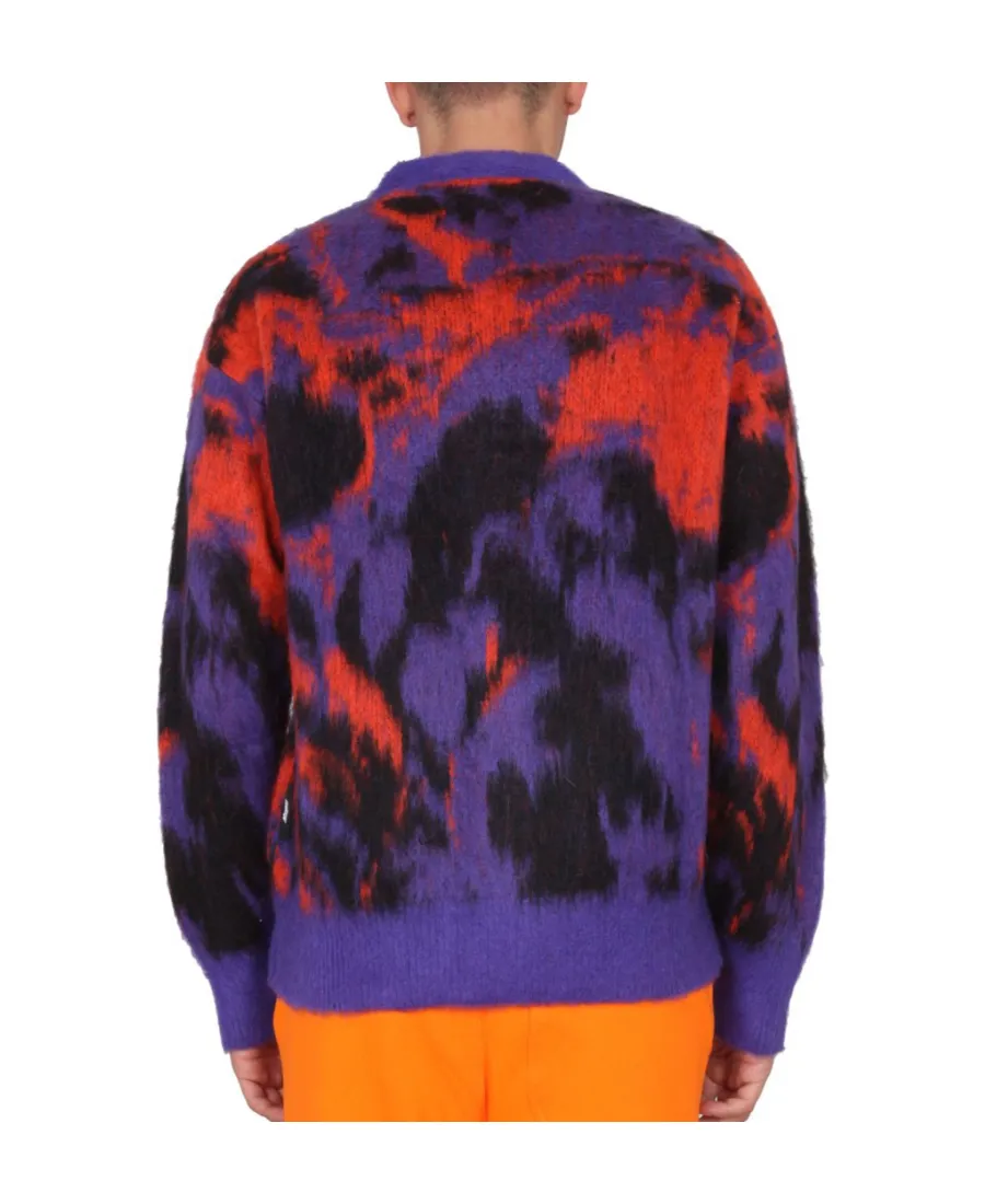 Abstract Printed Long-Sleeved Cardigan