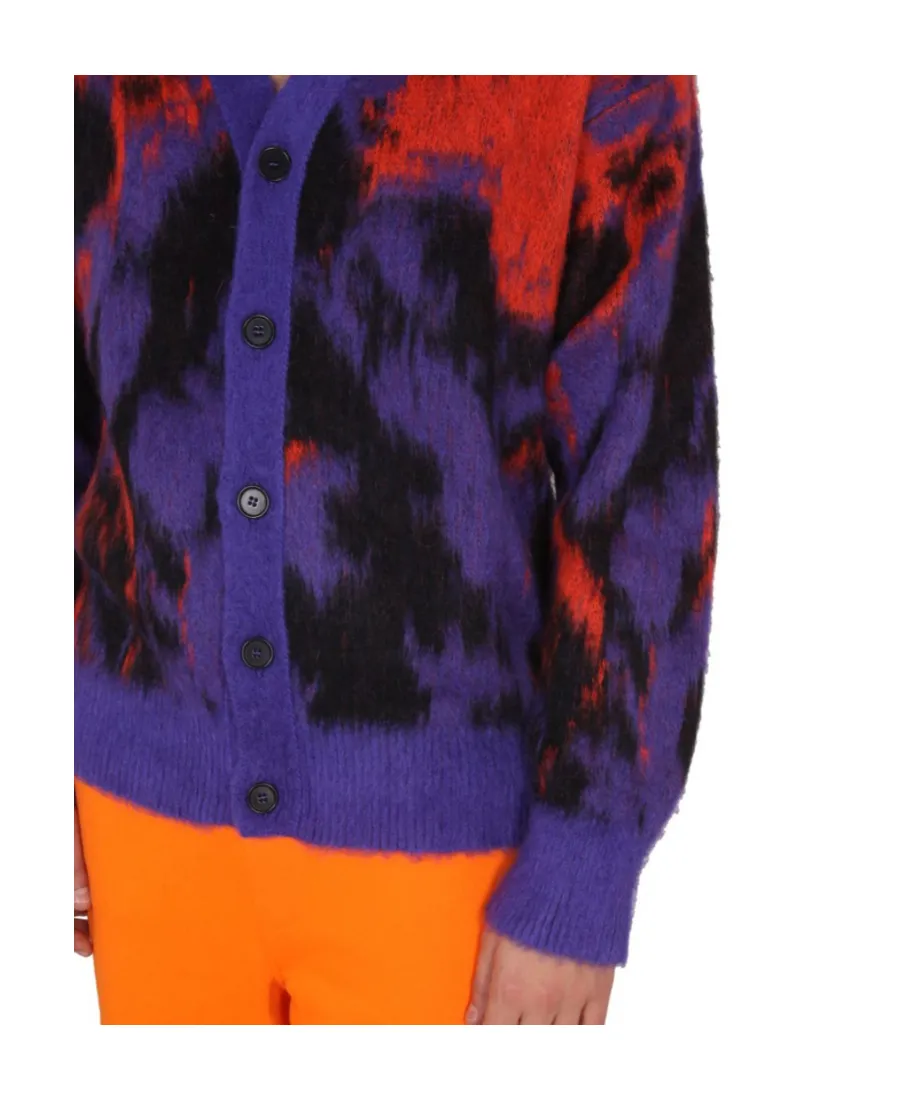 Abstract Printed Long-Sleeved Cardigan