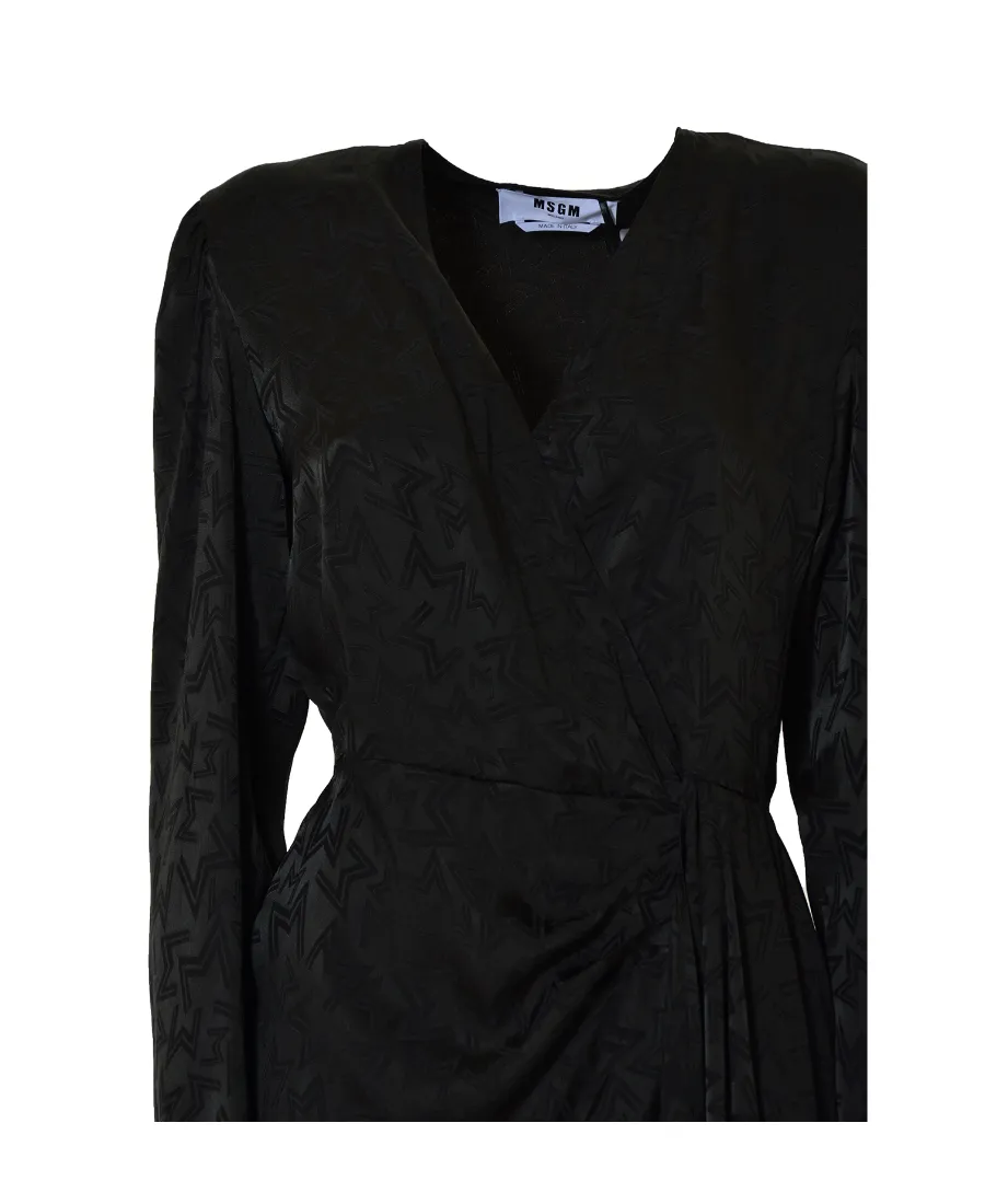 Monogram-Printed V-Neck Mini Dress