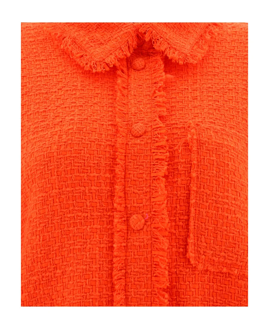 Button-Up Tweed Knit Overshirt