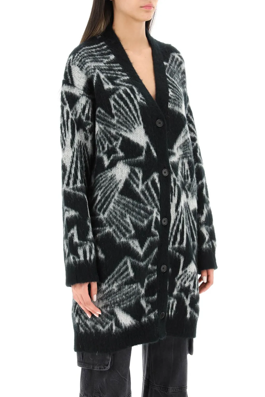 V-Neck Long-Sleeved Cardigan