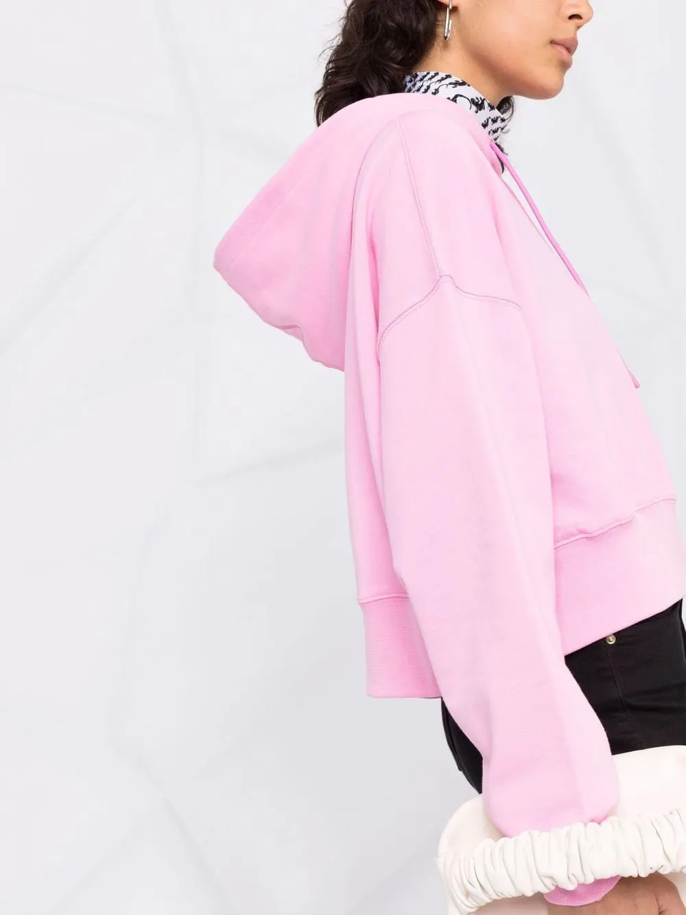 Logo Printed Cropped Hoodie