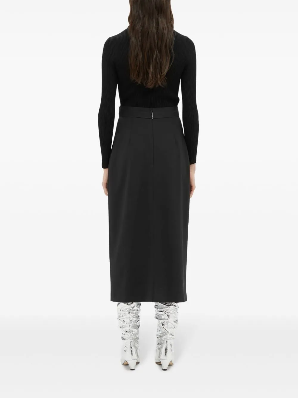 High-Waist Logo-Jacquard Midi Skirt