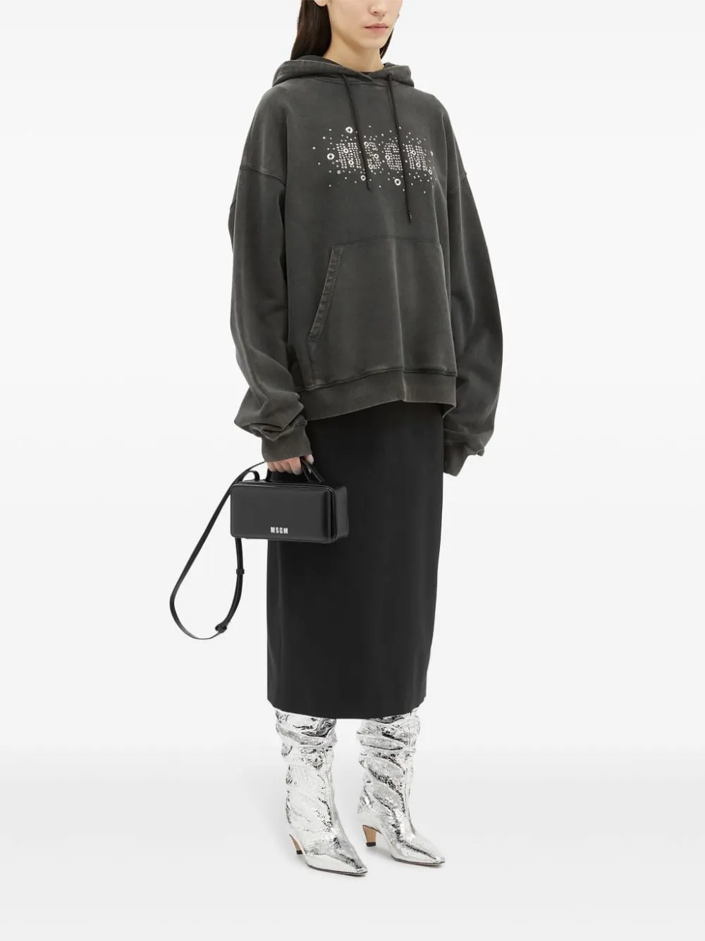 High-Waist Logo-Jacquard Midi Skirt
