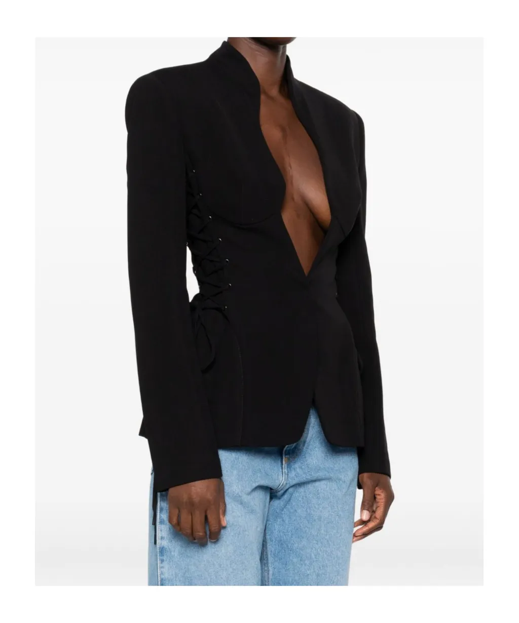 Sculptural Lace-Up Jacket