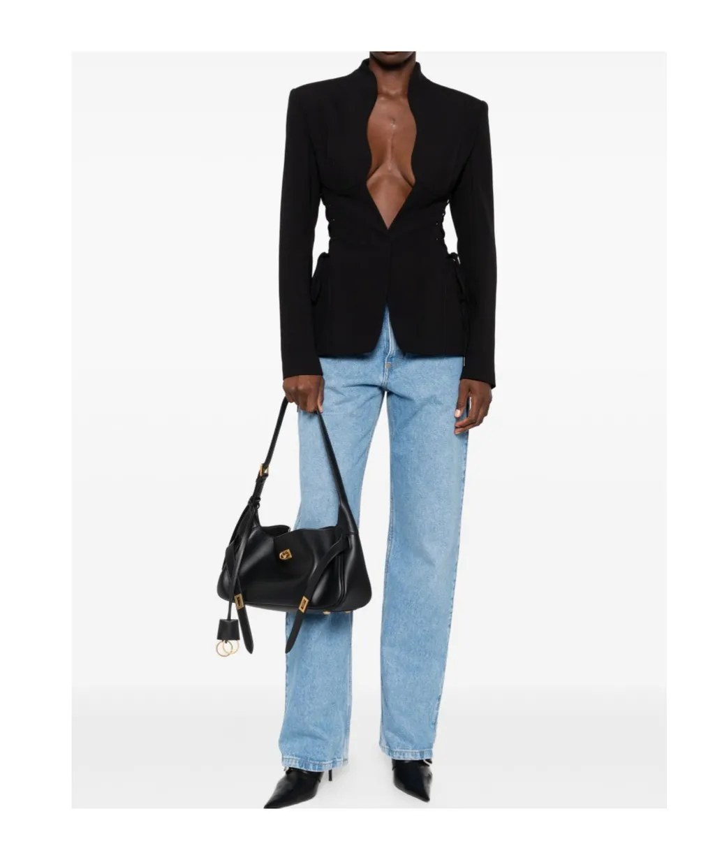 Sculptural Lace-Up Jacket