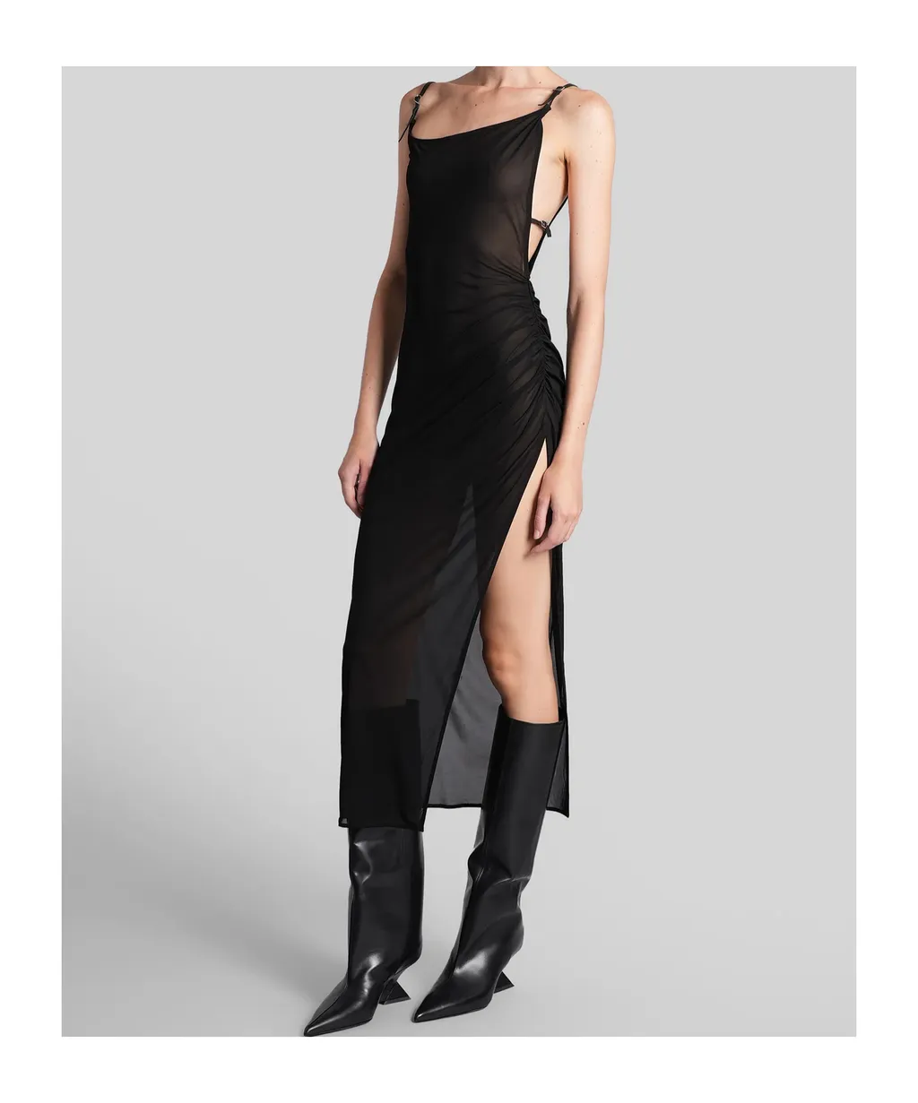 Asymmetrical Side-Split Midi Dress
