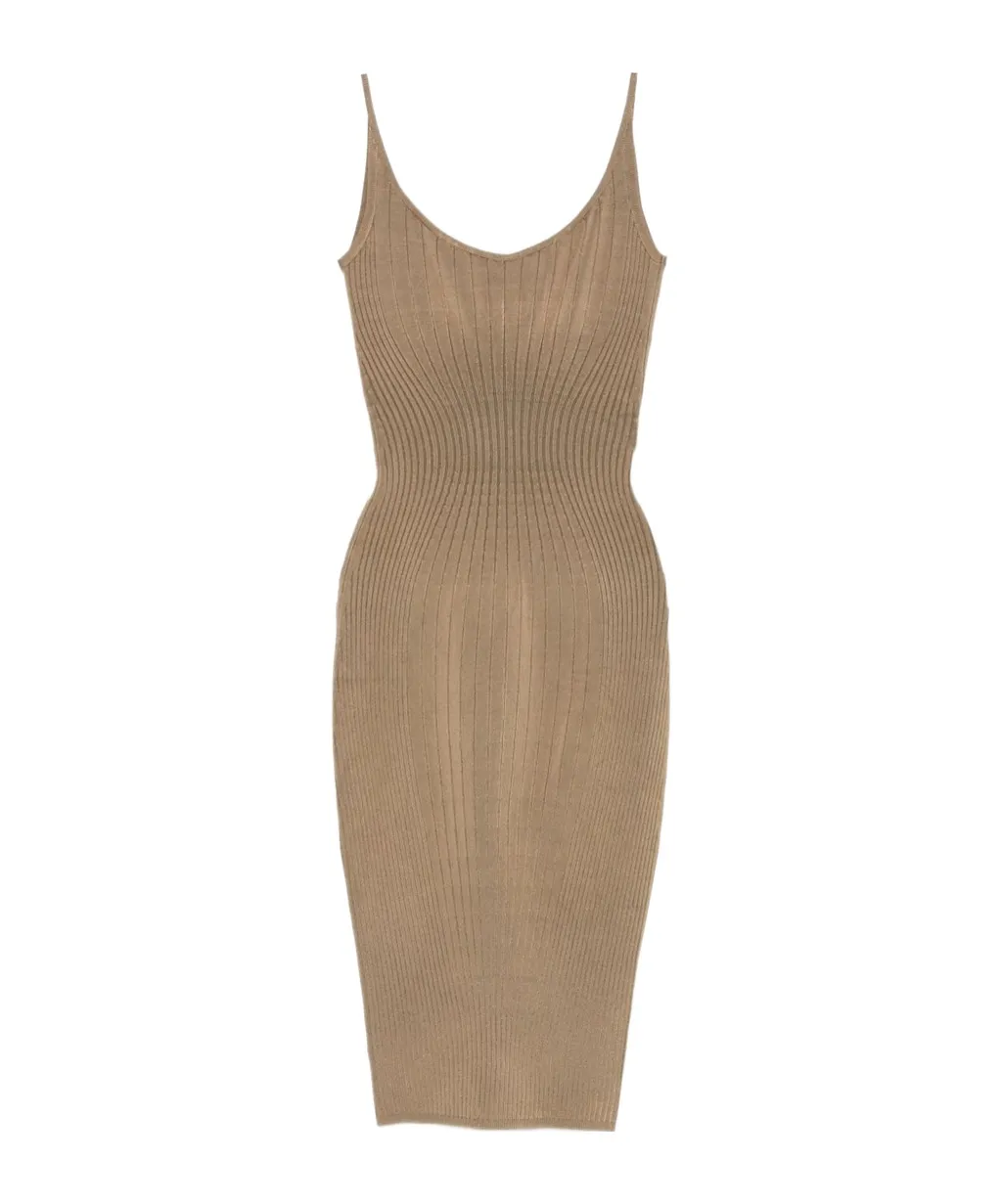 Ribbed Spaghetti-Strap Dress