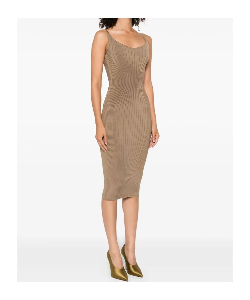 Ribbed Spaghetti-Strap Dress