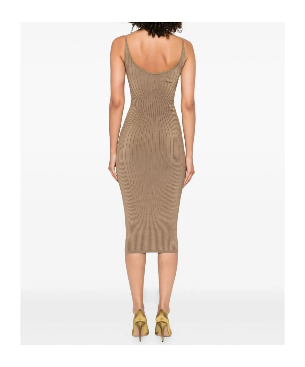 Ribbed Spaghetti-Strap Dress