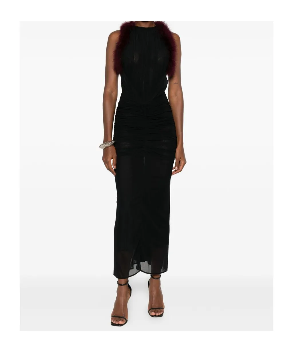 Trimmed Gathered Dress