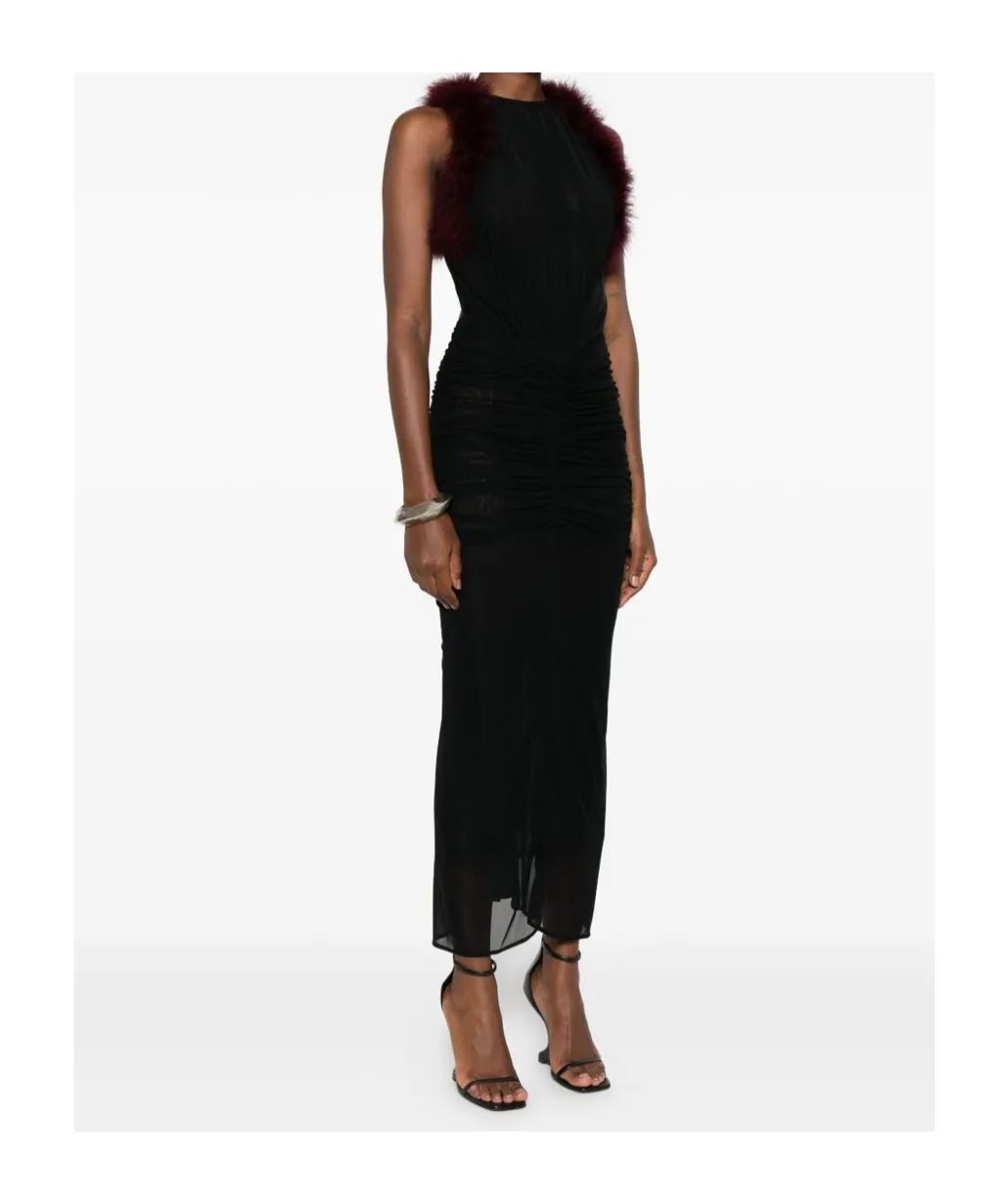 Trimmed Gathered Dress