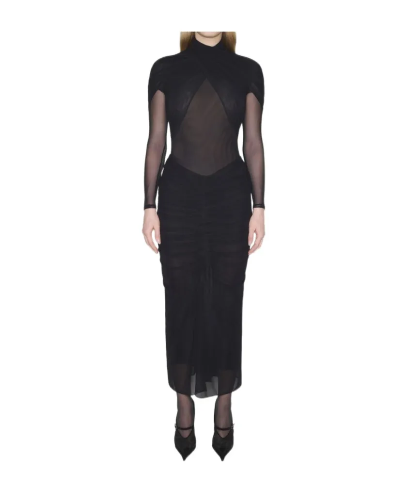 Halterneck Pleated Dress