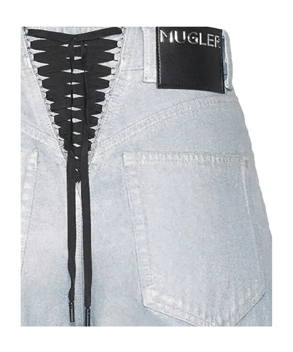 Lace-Up High-Waist Jeans