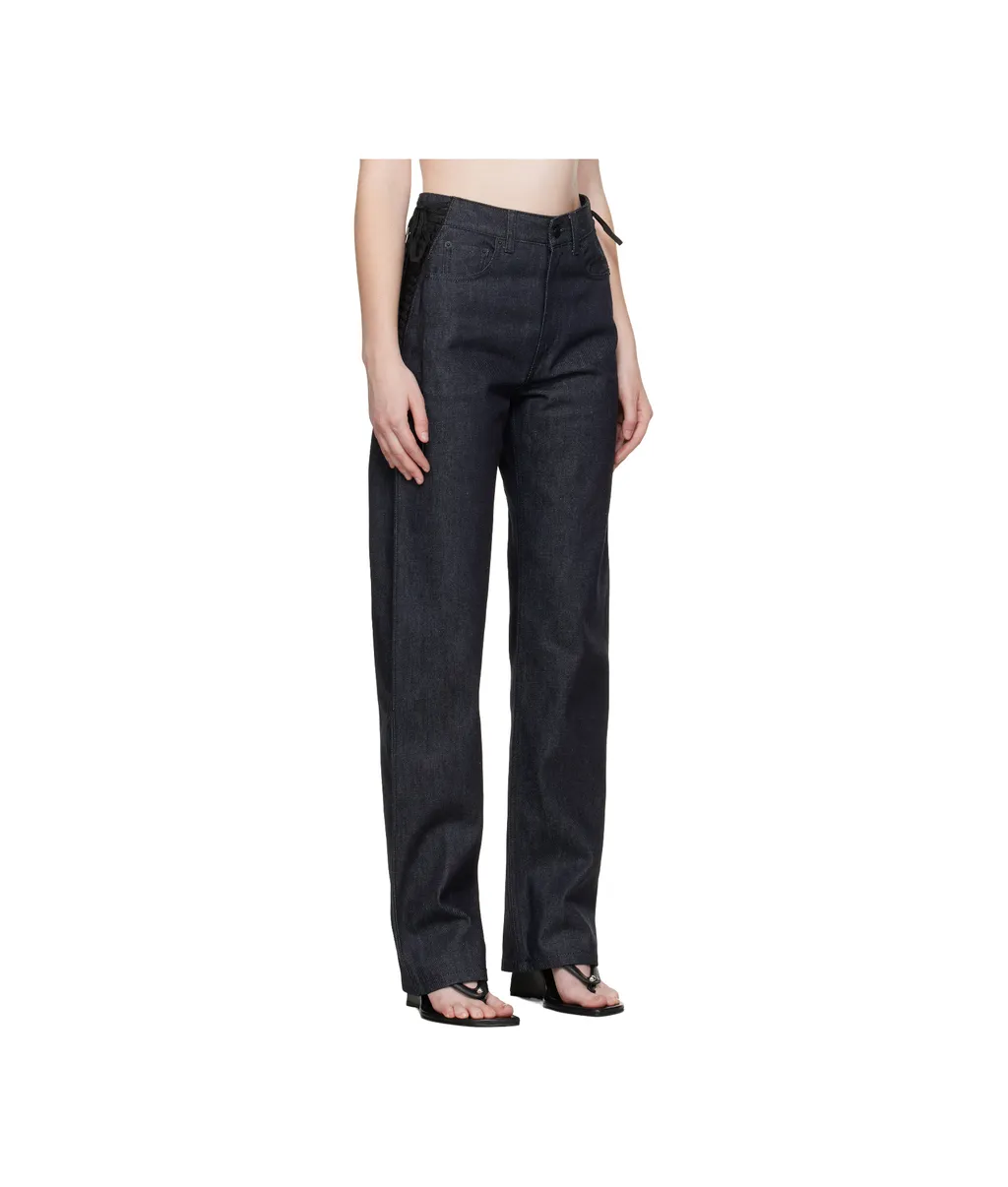 Lace-Up Straight Jeans