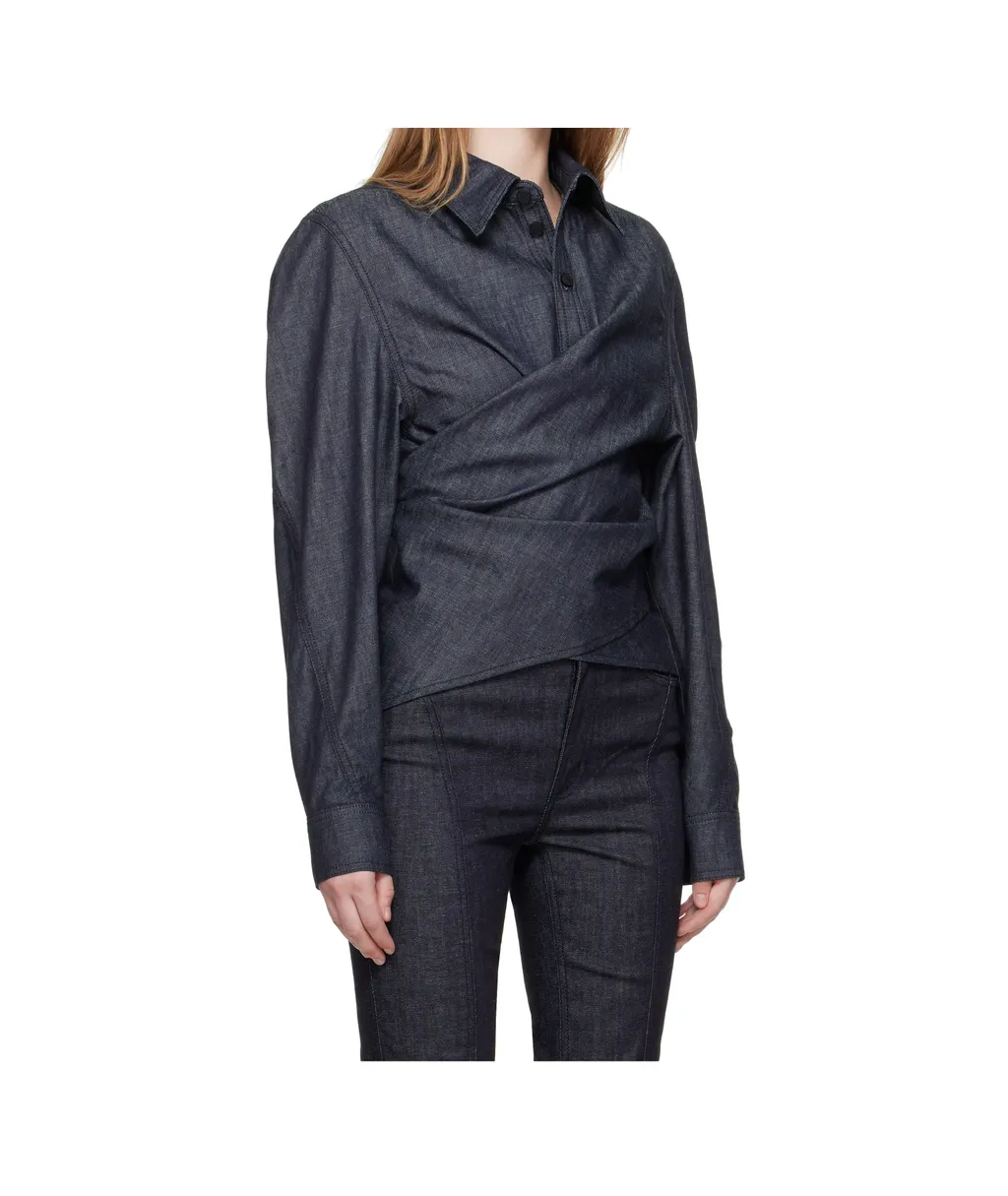 Asymmetrical Button-Fastening Shirt