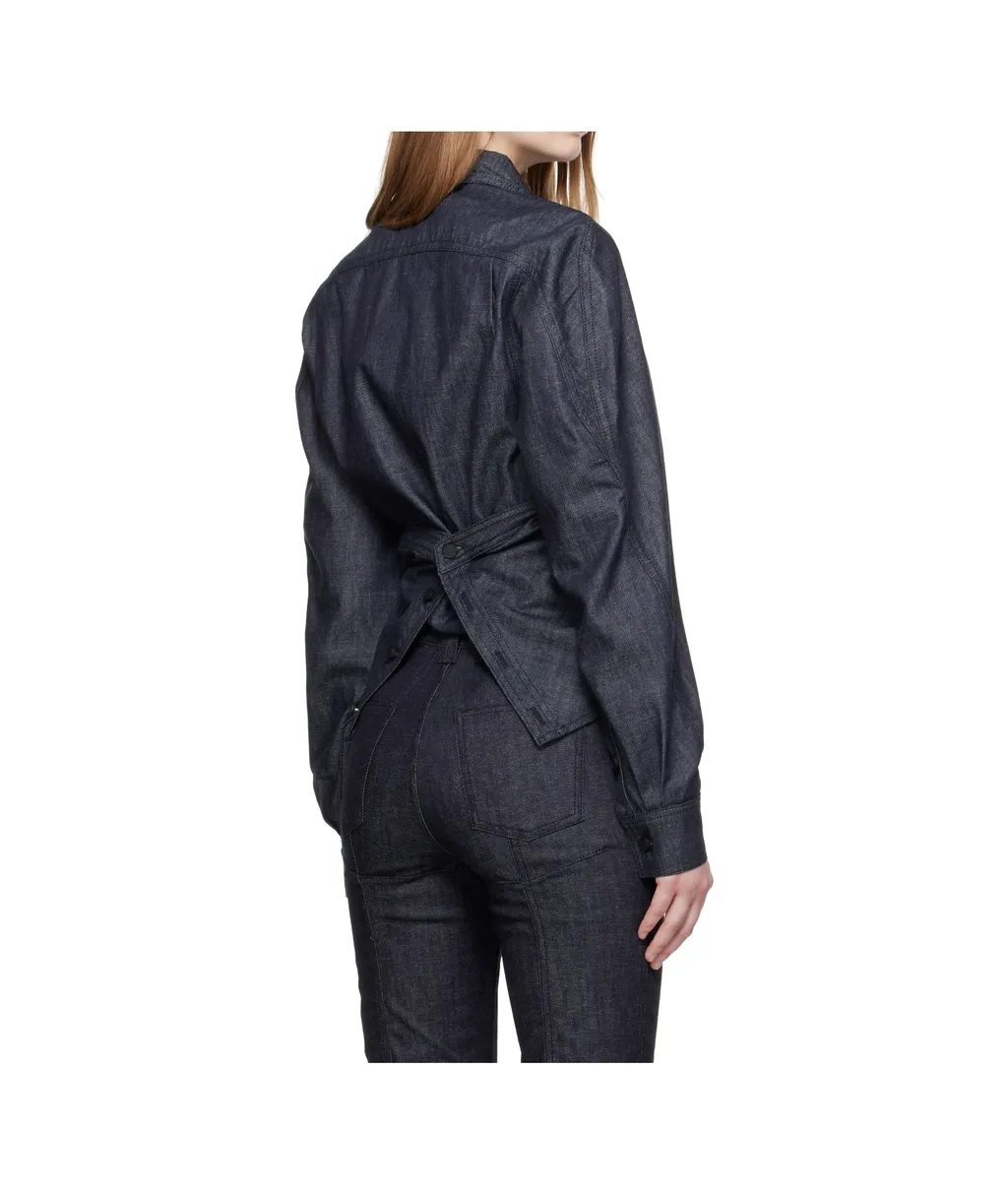 Asymmetrical Button-Fastening Shirt