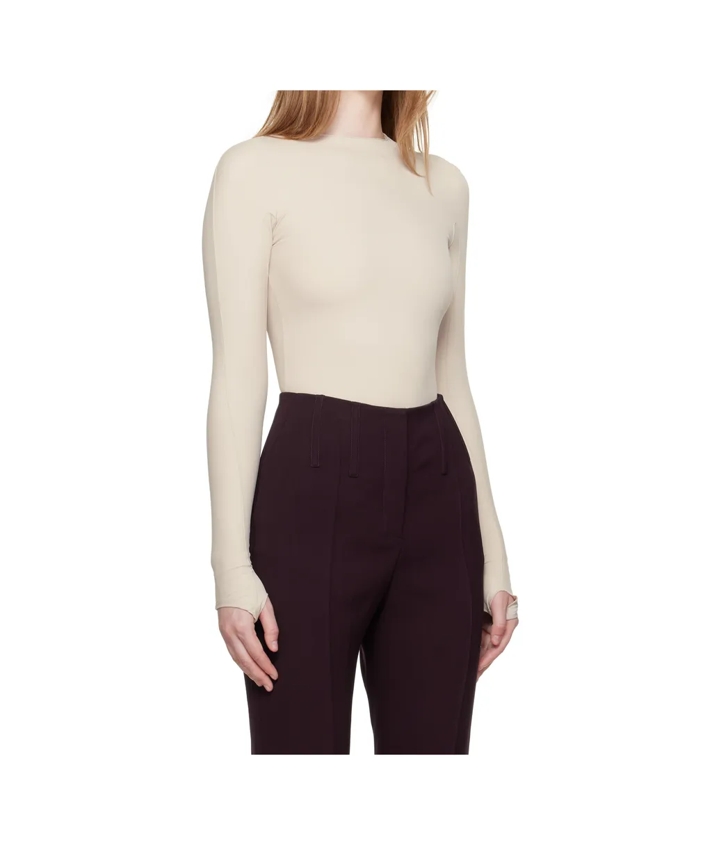 Long-Sleeve Thumb-Holes Bodysuit